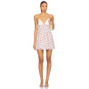 Back Baring Halter Design Fresh Floral Print Patchwork Embroidered Short Dress