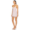 Back Baring Halter Design Fresh Floral Print Patchwork Embroidered Short Dress