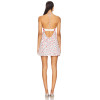 Back Baring Halter Design Fresh Floral Print Patchwork Embroidered Short Dress