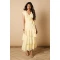 Elegant V-Neckline Cascading Ruffle Tight Waist Solid Color Casual Tiered Dress