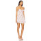 Pink Rose Print Spaghetti Strap Backless Ruffled Midweight Floral Chiffon Fabric Mini Dress