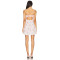 Pink Rose Print Spaghetti Strap Backless Ruffled Midweight Floral Chiffon Fabric Mini Dress