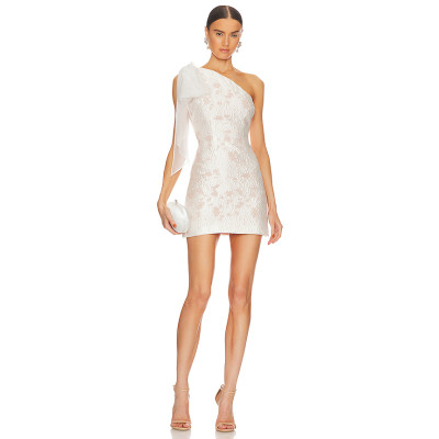 New fashion Hot sale Sexy Custom Logo High quality One shoulder Woman's Mini Dress
