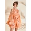 Elegant Halter-Neckline Long Sleeves With Cut Outs Ruffle Tight Waist Formal Dress