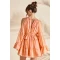 Elegant Halter-Neckline Long Sleeves With Cut Outs Ruffle Tight Waist Formal Dress