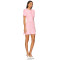 Sweet Pink Tweed Pearl Embellishments Short Sleeved Bodycon Dress