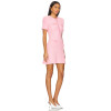 Sweet Pink Tweed Pearl Embellishments Short Sleeved Bodycon Dress