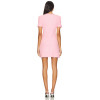 Sweet Pink Tweed Pearl Embellishments Short Sleeved Bodycon Dress