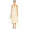 Elegant Deep V Neck Tie up Straps Off White Halter Neck Midi Dress