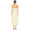 Elegant Deep V Neck Tie up Straps Off White Halter Neck Midi Dress