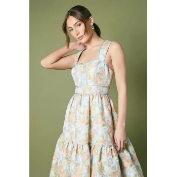 Elegant Sweat Heart-Neckline Sleeveless Ruffle Tight Waist Casual Tiered Dress