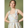 Elegant Sweat Heart-Neckline Sleeveless Ruffle Tight Waist Casual Tiered Dress