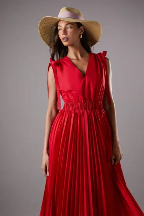 Fashion Elegant V-Neckline Backless Ruffle Tight Waist Solid Color Formal Dress