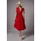 Fashion Elegant V-Neckline Backless Ruffle Tight Waist Solid Color Formal Dress