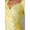 Fashion Elegant V-Neckline Ruff Sleeve Ruffle Tight Waist Solid Color Formal Dress
