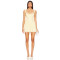 2025 Hot Sale Fashionbale Yellow Lace Trimmed Square Neckline Tie up Details Short Dress