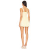 2025 Hot Sale Fashionbale Yellow Lace Trimmed Square Neckline Tie up Details Short Dress