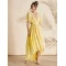 Elegant Fashion V-Neckline Short Sleeve Cut Out Ruffle Tight Waist Solid Color Formal Dress