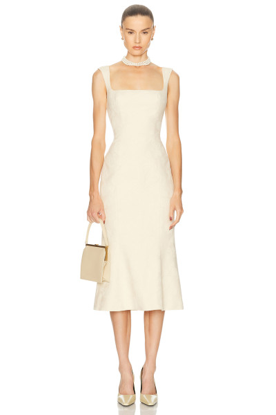 Elegant Fashion Square-Neckline Sleeveless Backless Solid Color Formal Dress
