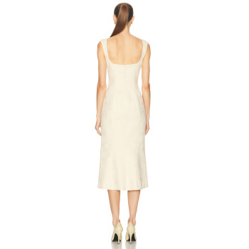 Elegant Fashion Square-Neckline Sleeveless Backless Solid Color Formal Dress