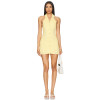 Halter V neckline Backless Sleeveless Front Button High quality Woman's Mini Dress