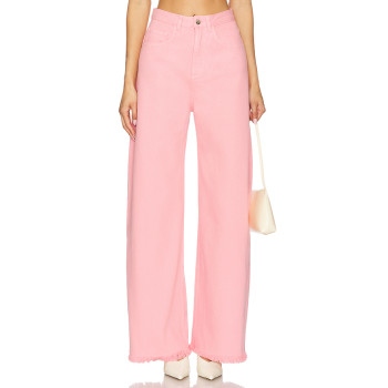 Flowy High waisted Oversized Playful Casual Wide leg Frayed hem Classical pocket Woman's Pants