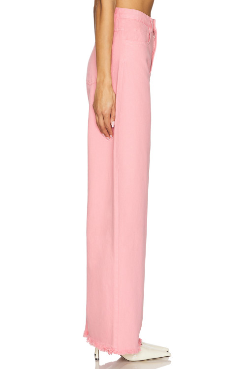 Flowy High waisted Oversized Playful Casual Wide leg Frayed hem Classical pocket Woman's Pants