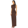 2025 Hot Sale Fashionable Vintage Elegant Form Fitting Ruched One Shoulder Maxi Dress