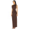 2025 Hot Sale Fashionable Vintage Elegant Form Fitting Ruched One Shoulder Maxi Dress
