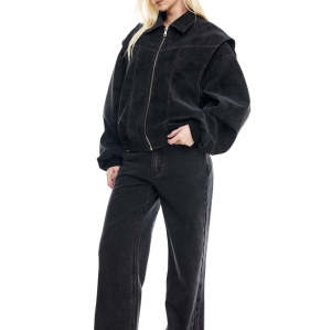 Handsome Fashion Long Sleeve Elasticated Cuffs And Hem Zip Front Coat