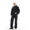 Handsome Fashion Long Sleeve Elasticated Cuffs And Hem Zip Front Coat