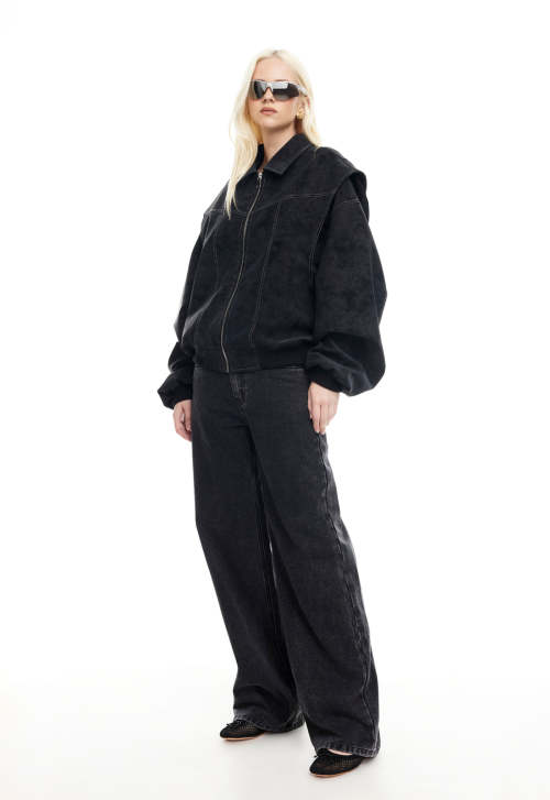 Handsome Fashion Long Sleeve Elasticated Cuffs And Hem Zip Front Coat