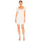Sweet White Square Necked Puff Sleeves Bow Knot Mini Length Dress