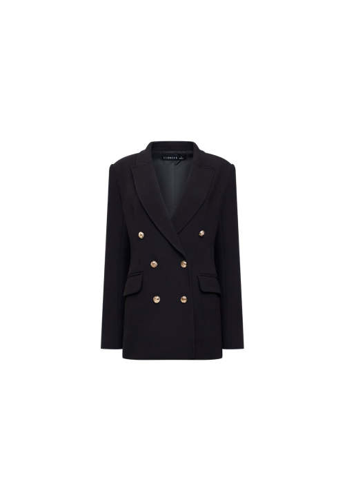 Fashion  Handsome Long Sleeve Double Breasted Gold Button Detailing Formal Blazer