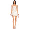 Glistening Bead Embroidered Square Necked Camisole Puff Mini Dress