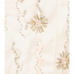 Glistening Bead Embroidered Square Necked Camisole Puff Mini Dress