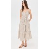 Sample V-Neckline Sleeveless Self-Belt At Waist Plaid Pattern On-Seam Side Pockets Tiered Dress