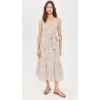 Sample V-Neckline Sleeveless Self-Belt At Waist Plaid Pattern On-Seam Side Pockets Tiered Dress