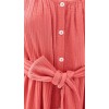 Elegant V-Neckline Sleeveless Self-Belt At Waist Button Placket Solid Color Tiered Dress