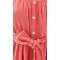 Elegant V-Neckline Sleeveless Self-Belt At Waist Button Placket Solid Color Tiered Dress