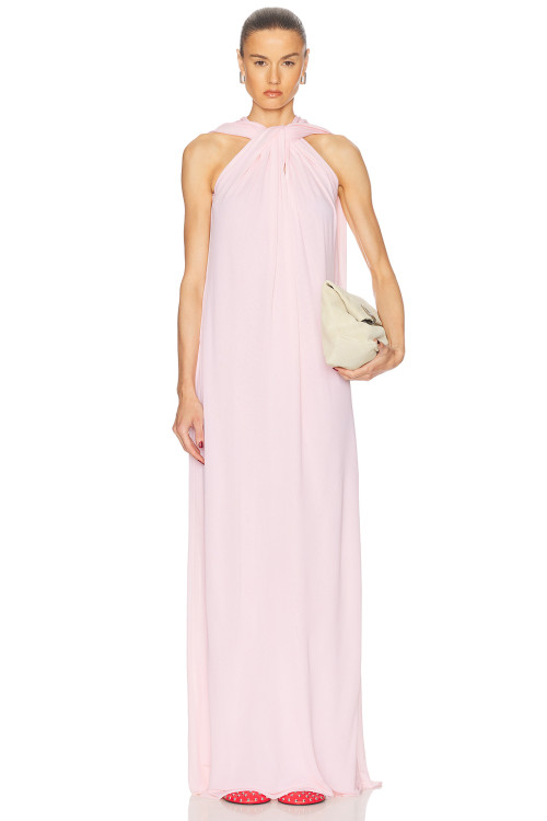High quality Halter neckline Hot sale Sleeveless Sexy Fashionable Woman's Long Dress