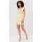 Sweat Daily Square Neckline Short Flutter Sleeve Smocked Elastic Bodice Lace Edges Dress