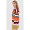 Sample Daily V-Neckline Long Sleeve Pullover Design Striped Print Casual Tops