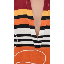 Sample Daily V-Neckline Long Sleeve Pullover Design Striped Print Casual Tops