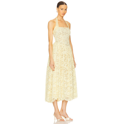 High quality New fashion Sweat Daily Halter neckline Sleeveless Backless Woman's Midi Dress