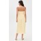 Sample Daily Bandeau Neckline Smocked Elastic Bodice Decorative Buttons Solid Color Dress