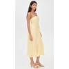 Sample Daily Bandeau Neckline Smocked Elastic Bodice Decorative Buttons Solid Color Dress