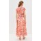 Elegant Daily V-Neckline Short Sleeve Buttons At Front Tie At Waist Floral Print Tiered Dress