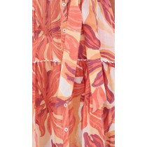 Elegant Daily V-Neckline Short Sleeve Buttons At Front Tie At Waist Floral Print Tiered Dress