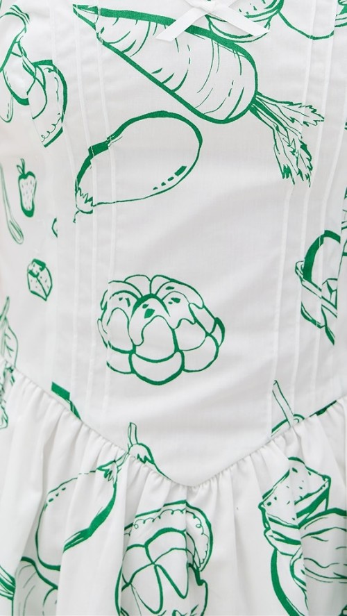 Vacation Style Camisole Square Neckline Backless Food Print Embroidered Trim Casual Dress
